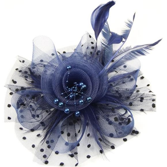 PENNY Mesh Hat Fascinator A-navy - Picture 3 of 6